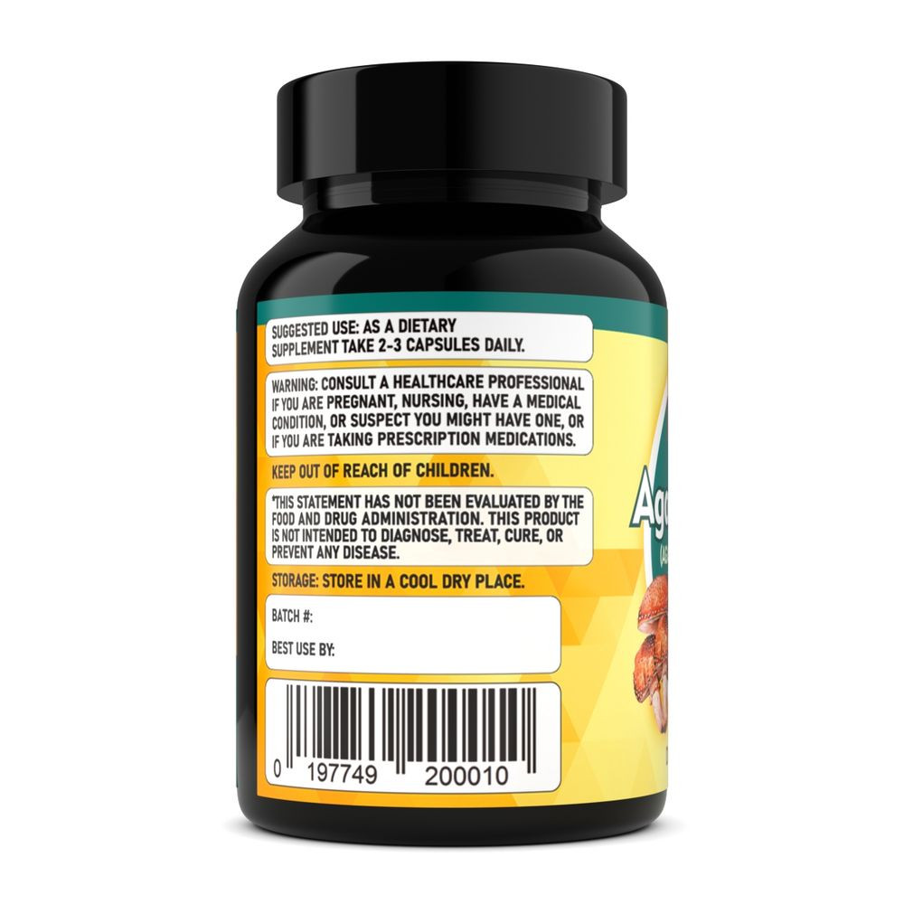 Agaricus Blazei Extract – only Fruiting Bodies, over 30% Beta-Glucans, 90 caps