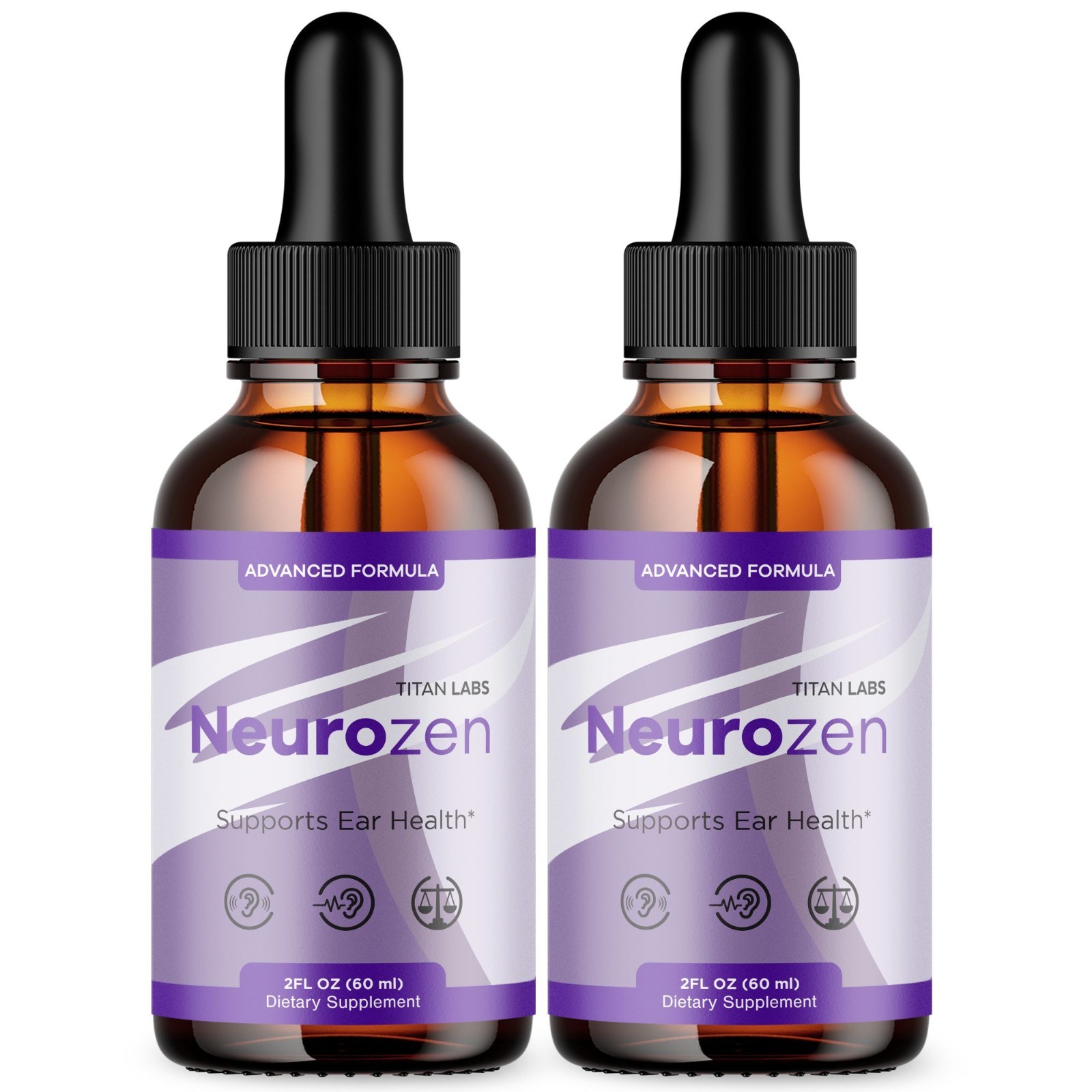 (2 Pack) Neurozen Ear Health Support Drops Natural Neuro Zen Vitamin 60 Servings