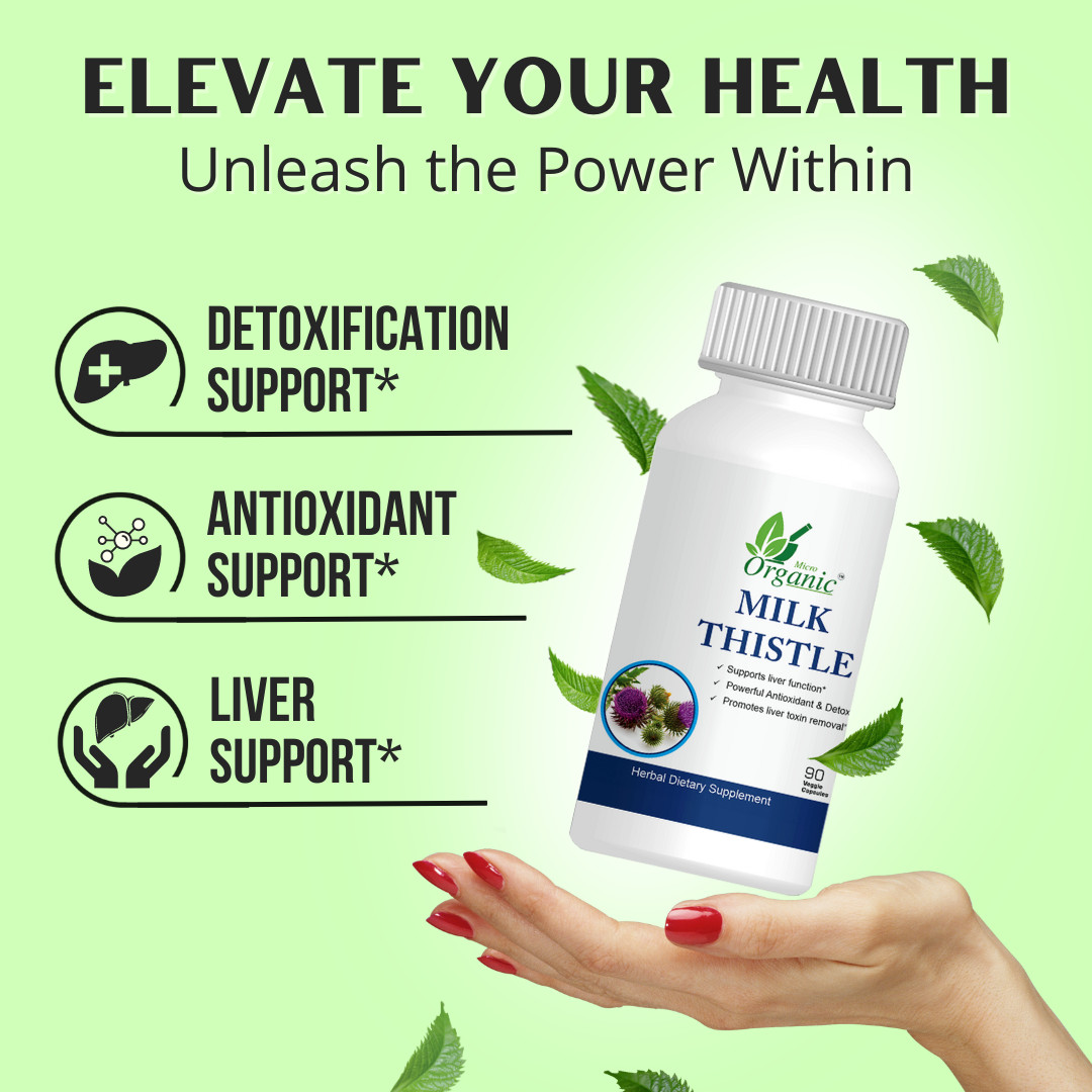 Milk Thistle Capsules Natural Liver Support & Detox Supplement Promote Digestion