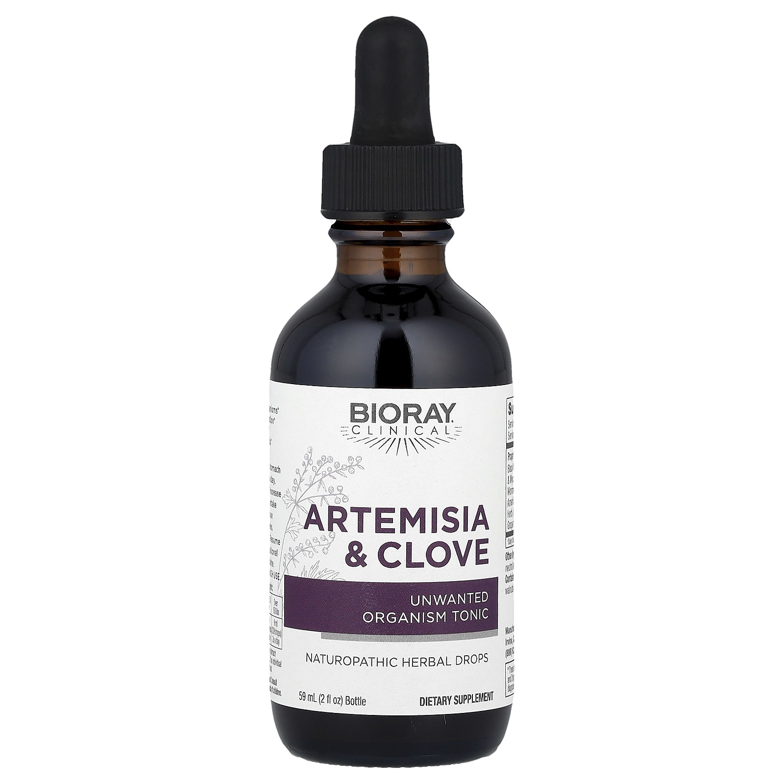 Bioray Inc Artemisia Clove 2 fl oz 59 ml GMP Quality Assured, NSF Certified