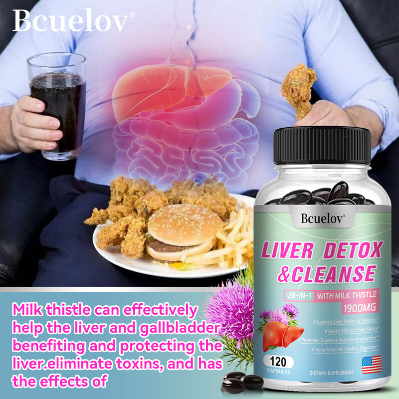Milk Thistle Silymarin Artichoke Dandelion Choline – 120 Capsules – Liver Plus *