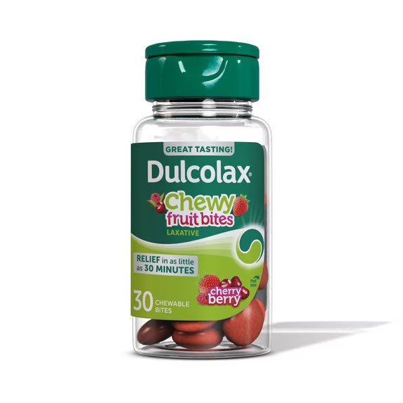 Dulcolax Saline Laxative Chewy Fruit Bites Cherry Berry Fast Relief 30 Count