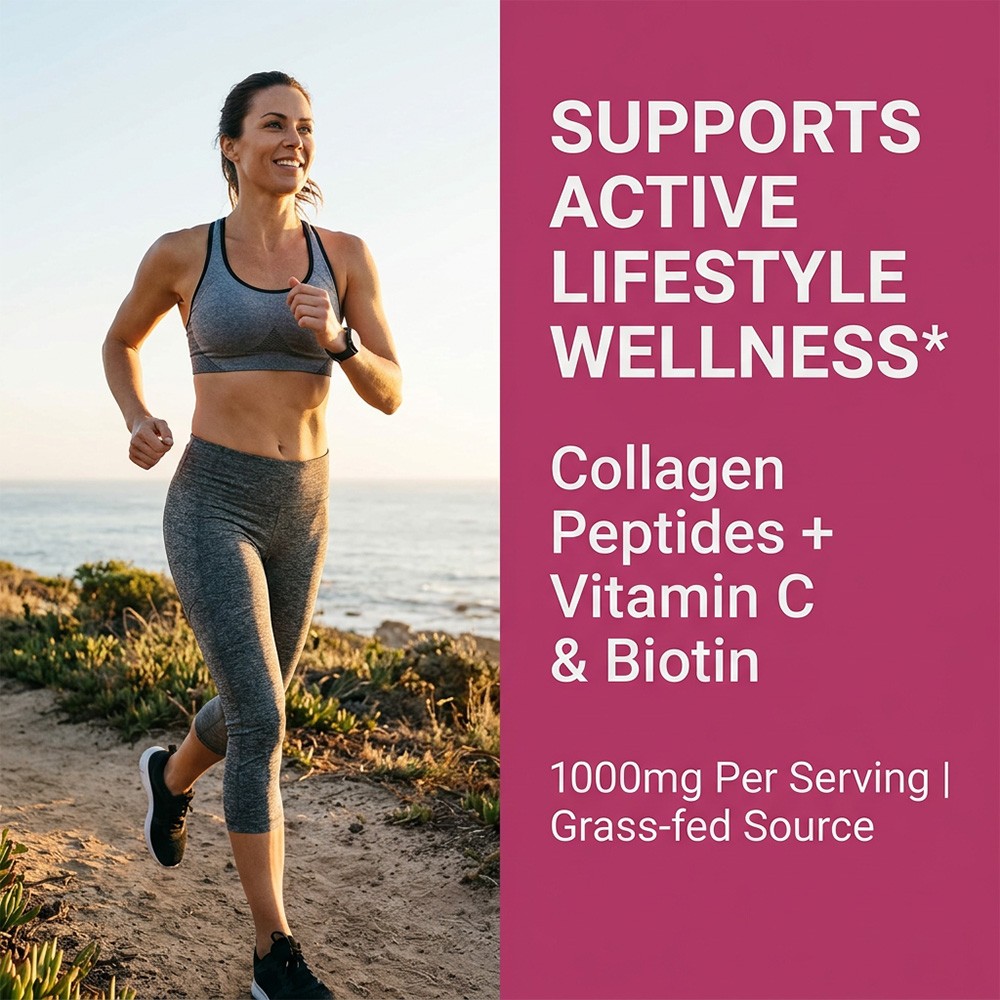 1000mg Collagen Peptides for Healthy Hair Skin Nails,Joint & Gut 30/60/120Caps