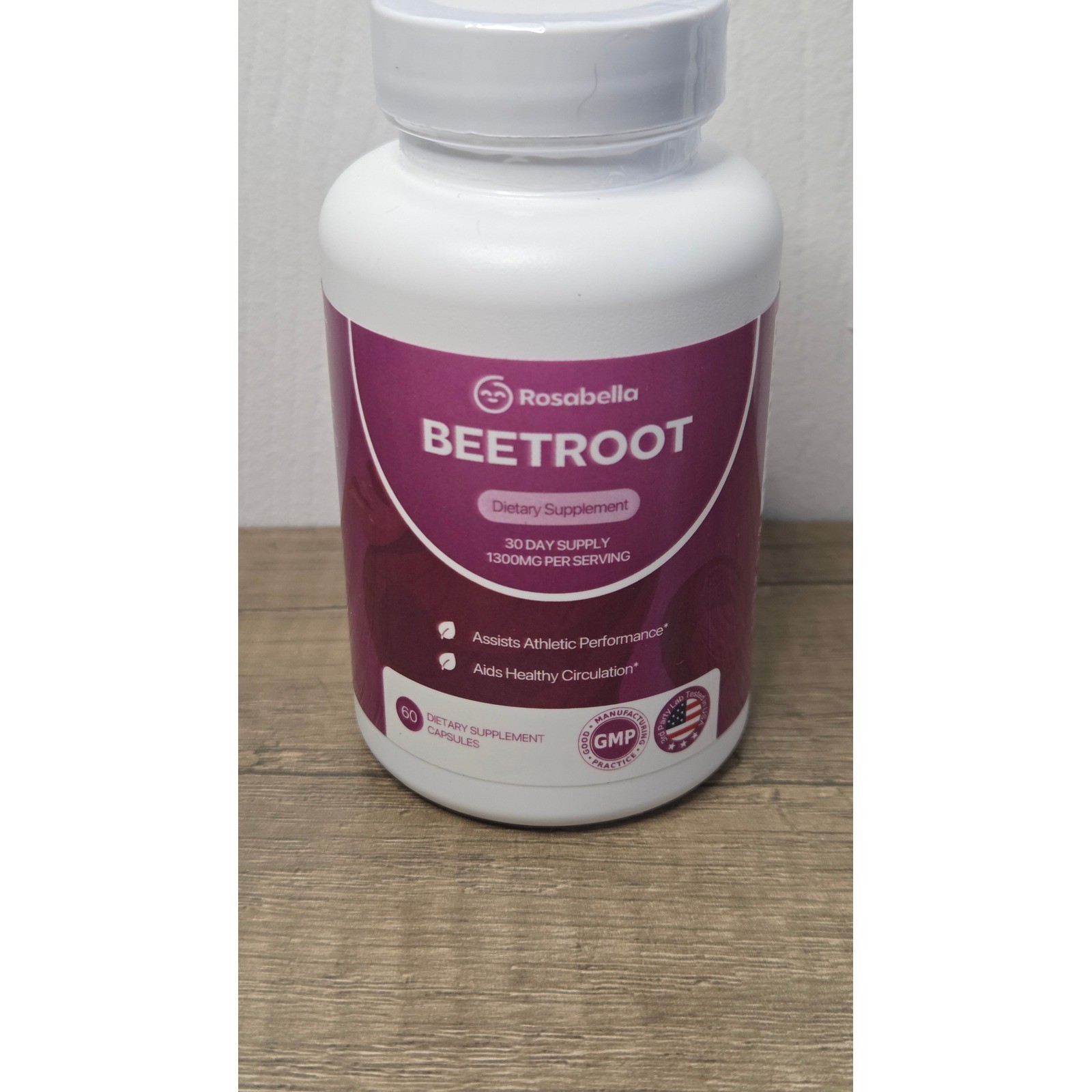 Rosabella Organic Beet Root Capsules 60ct 30 Day Supply Healthy Circulation