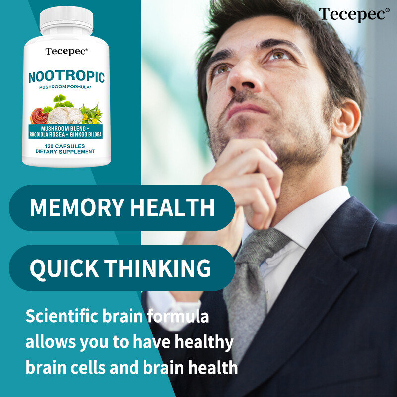 Nootropics Brain Support Supplement, Lions Mane, Shiitake, Reishi & Chaga