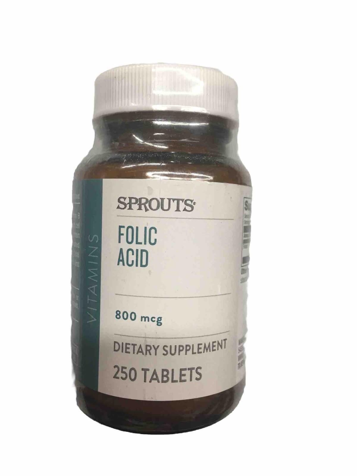 Sprouts Folic Acid 800mcg Dietary Supplement 250 Tablets SEALED 11/2026