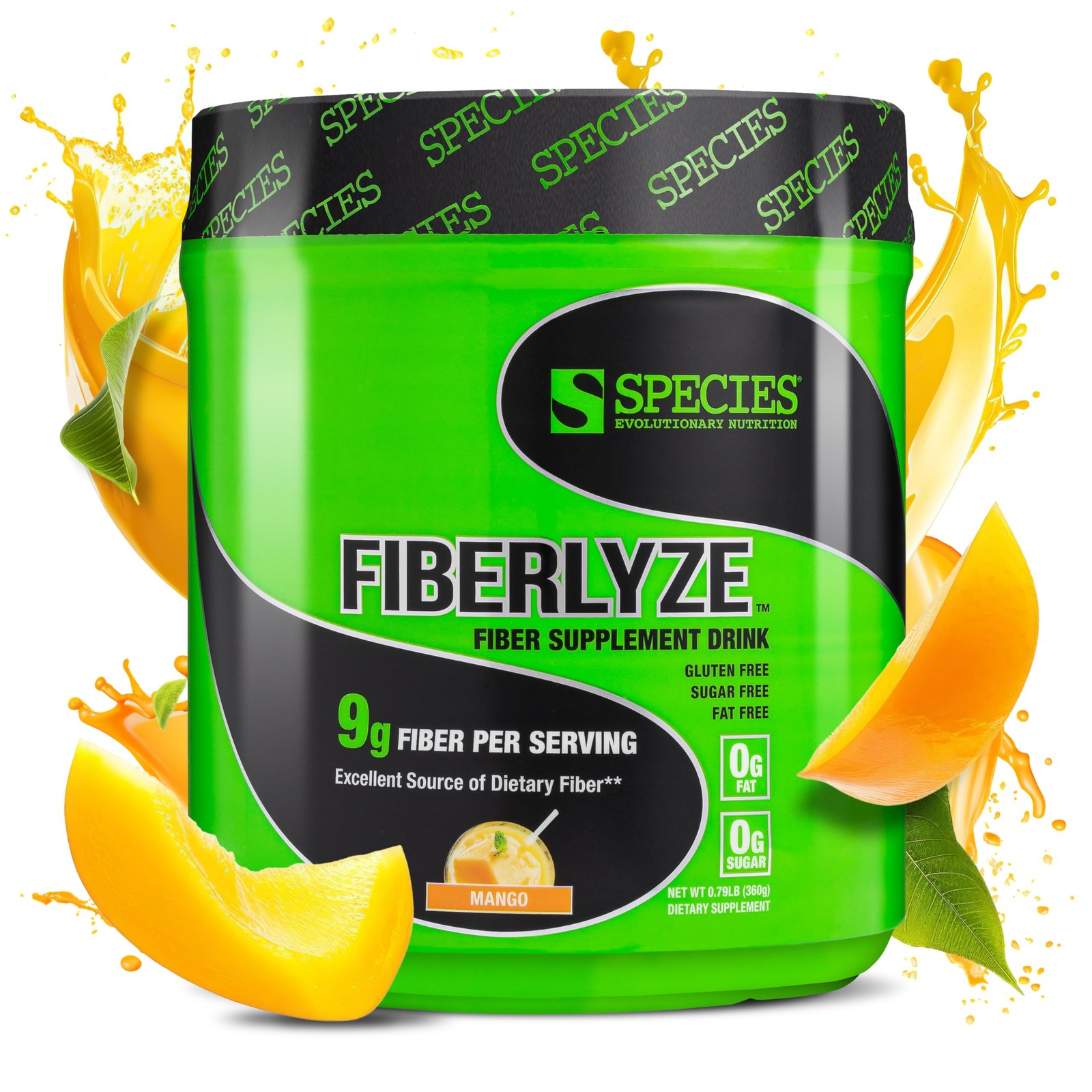 Species Nutrition Fiberlyze Fiber Supplement, Psyllium 12.6 Ounce (Pack of 1)