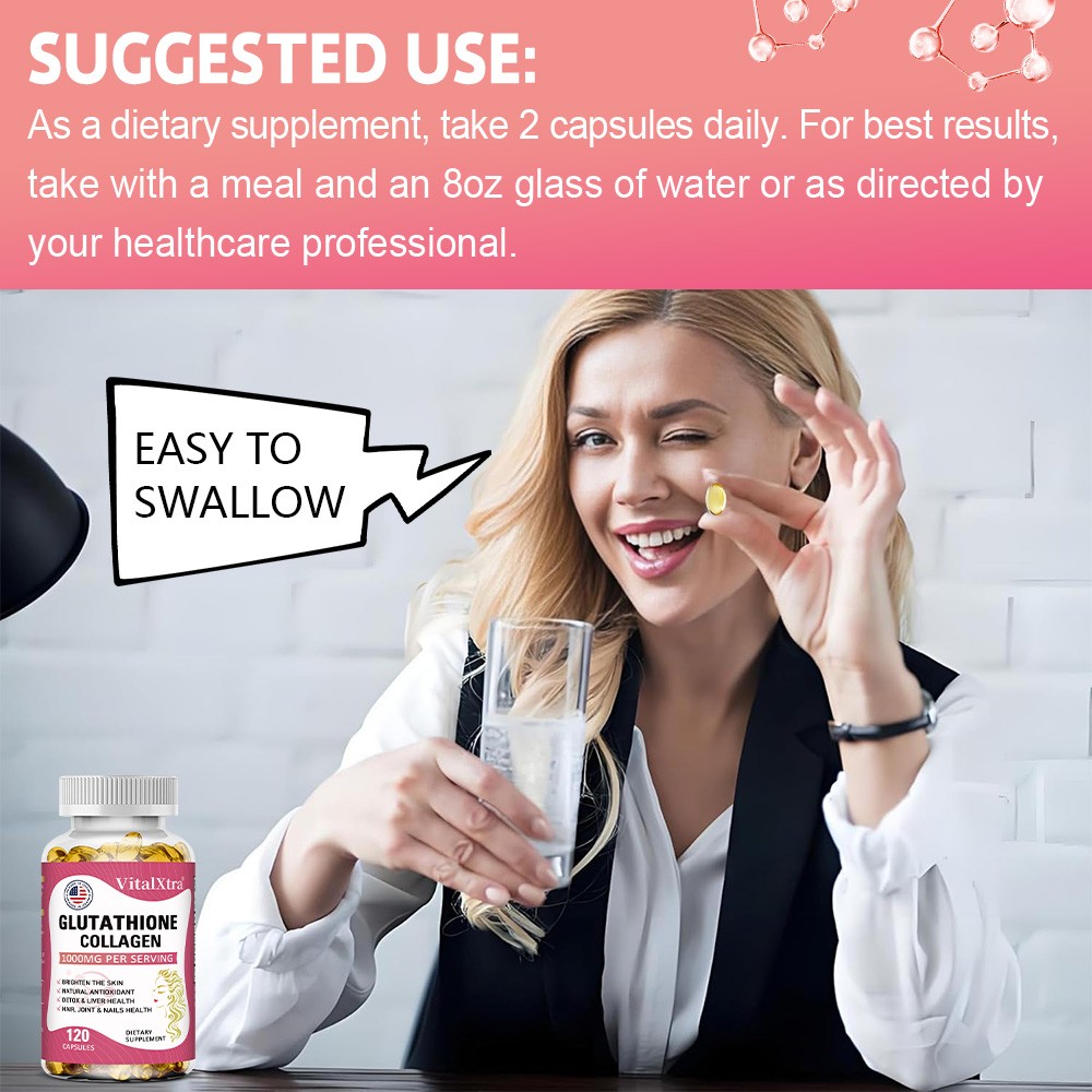 L-Glutathione with Collagen, ALA Skin Brightening&Antioxidant Formula 30~120CT