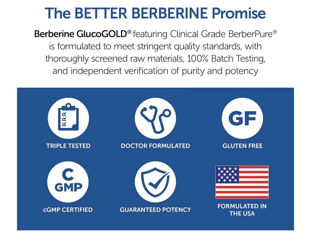 Dr. Whitaker’s Berberine GlucoGold Supplement 1500mg per Day BerberPure 90Tablet