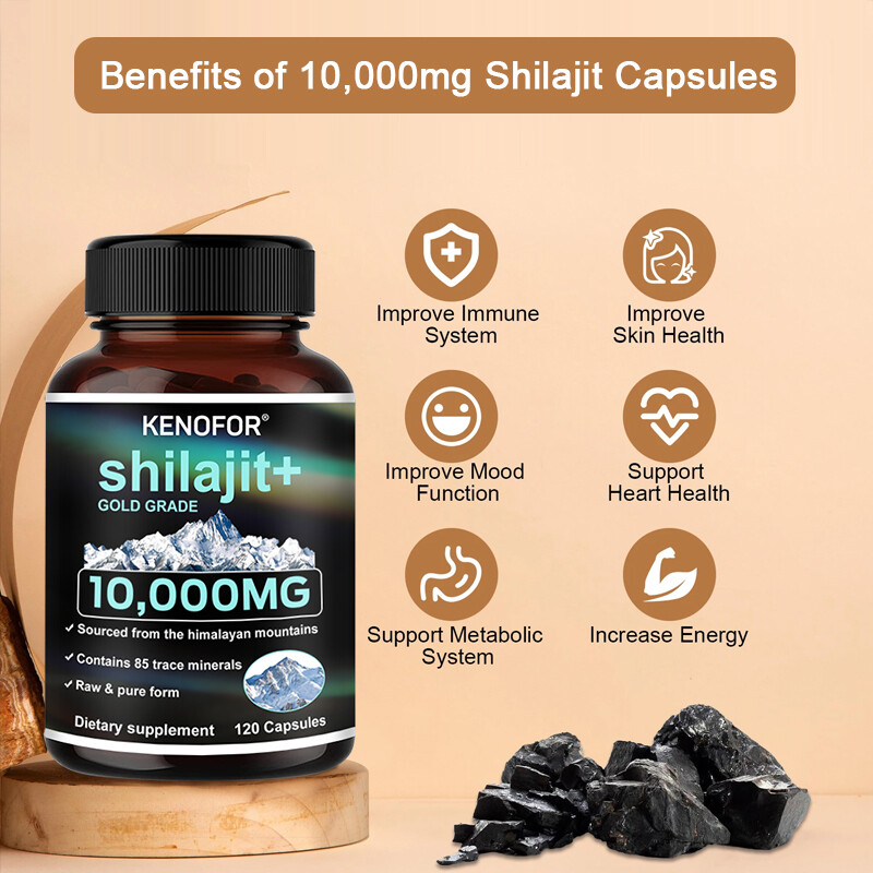 Himalayan Shilajit 10000mg Maximum Potency Organic Fulvic Acid 30 To 120 Caps