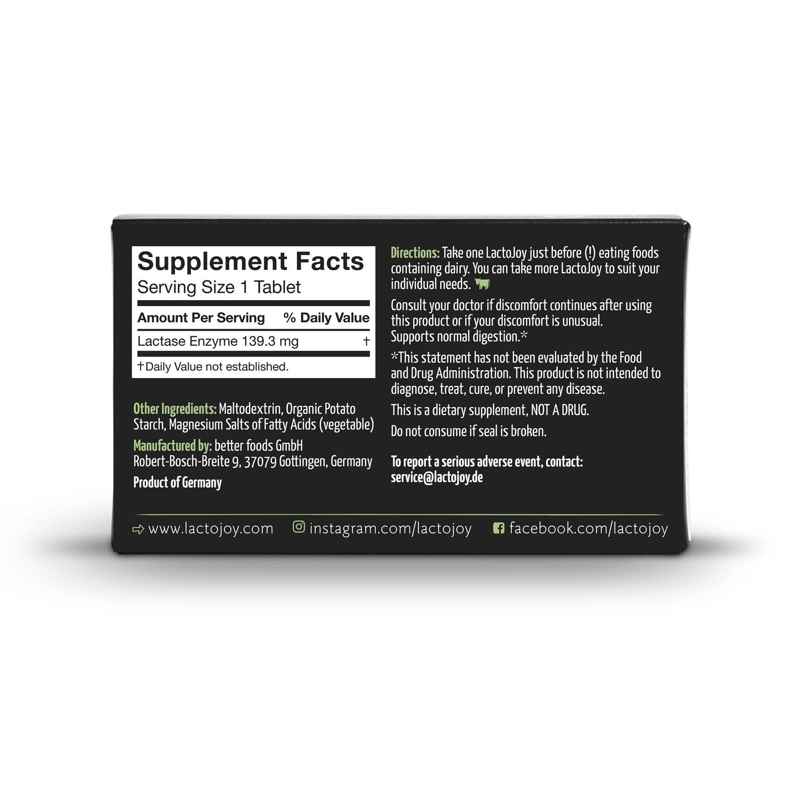LactoJoy lactase pills – 14,500 FCC-units – 45 pills