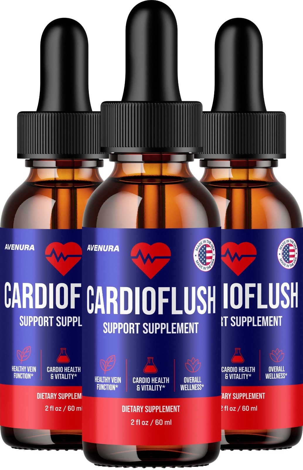 (3 Pack) CardioFlush Liquid Drops – Cardio Flush Extra Strength Natural Blend