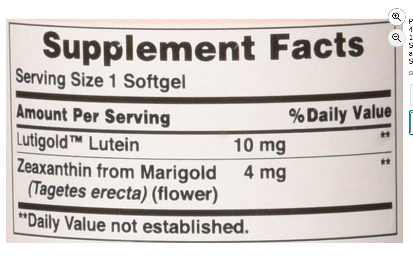 Puritan’s Pride Zeaxanthin 4mg with Lutigold™ 60 Count (Pack of 2)