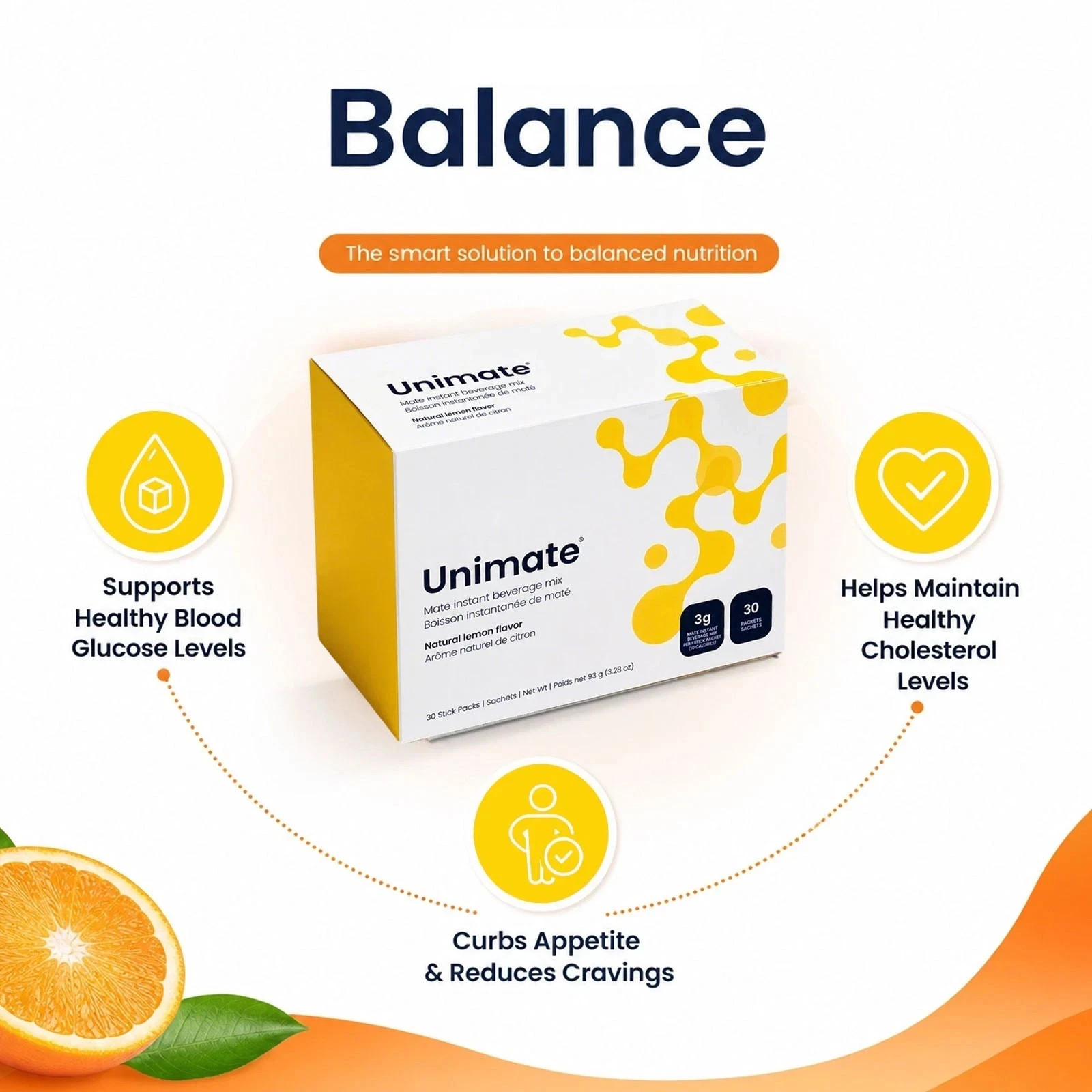 Unicity Unimate Leamon Flavor Supplement-30-count pack-Freshs- Energizing1