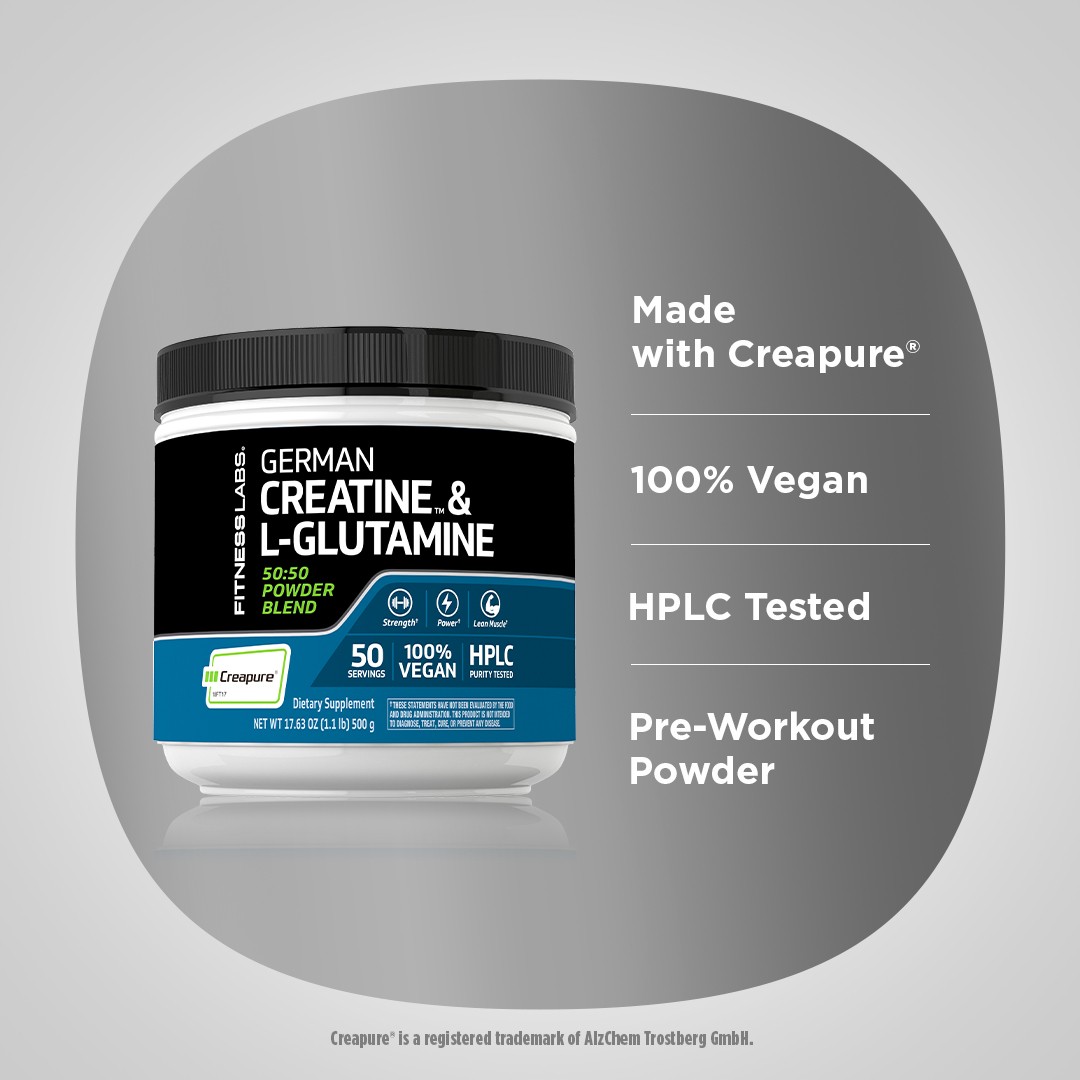 German Creatine and L-Glutamine Powder | 1.1 lbs | by Fitness Labs