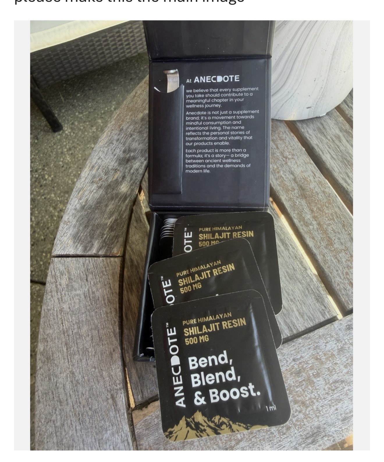 AnecDote Pure Himalayan Shilajit Resin 500mg 30 Sachets Vegan Cruelty-Free