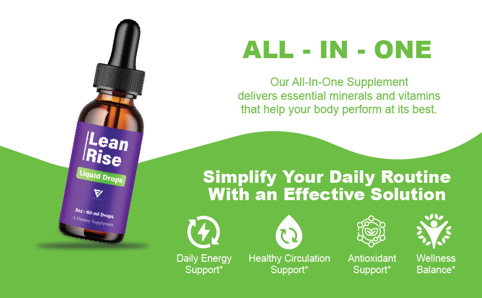 (5 Pack) Lean Rise Weight Support Drops, LeanRise Advanced Liquid Health (10oz)