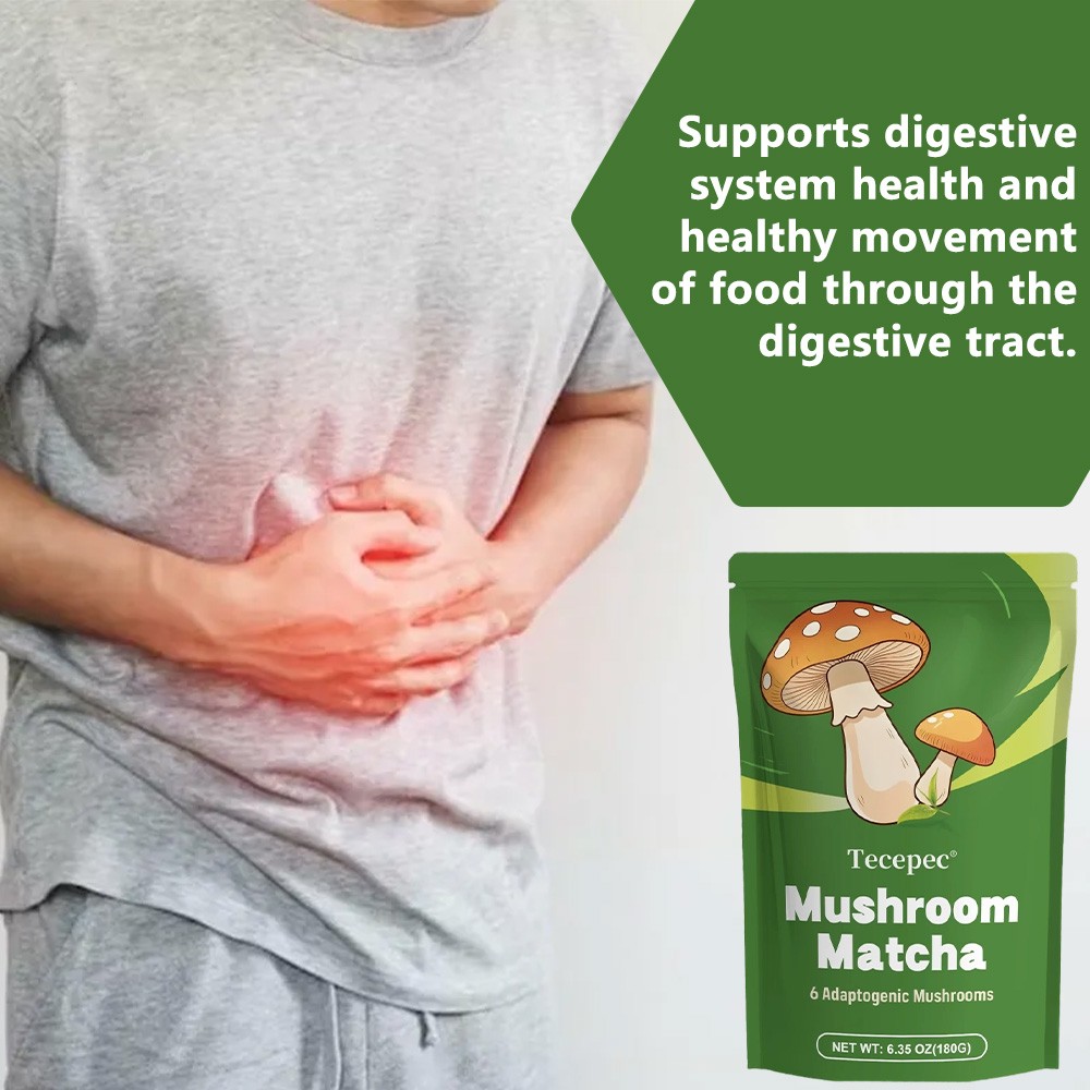 Mushroom Matcha Powder | Blend with 6 Mushrooms | 6.35 Oz (180g)