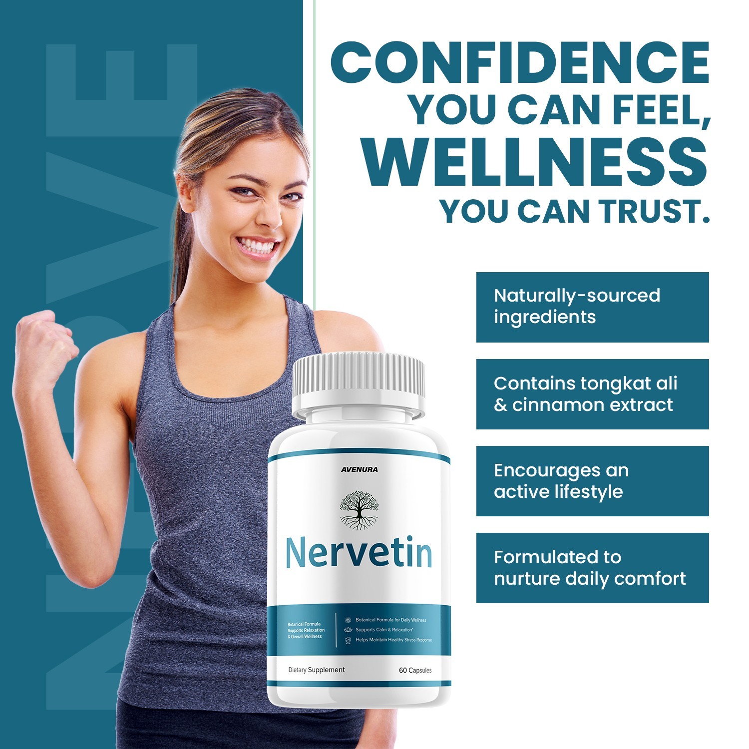 (2 Pack) Nervetin Capsules – Nervetin Natural Ingredients Nootropic Supplement