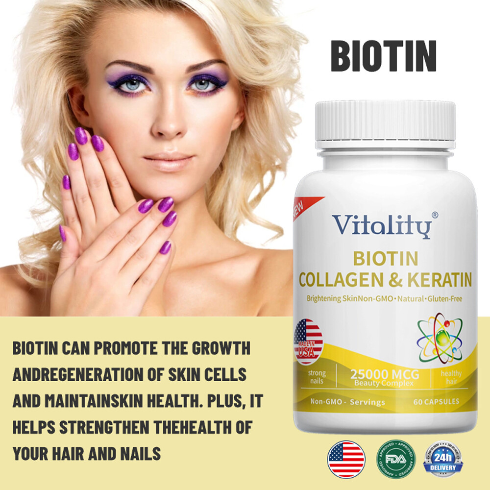 Hair, Skin and Nails – Biotin, Collagen, Keratin – Anti-aging, Antioxidant