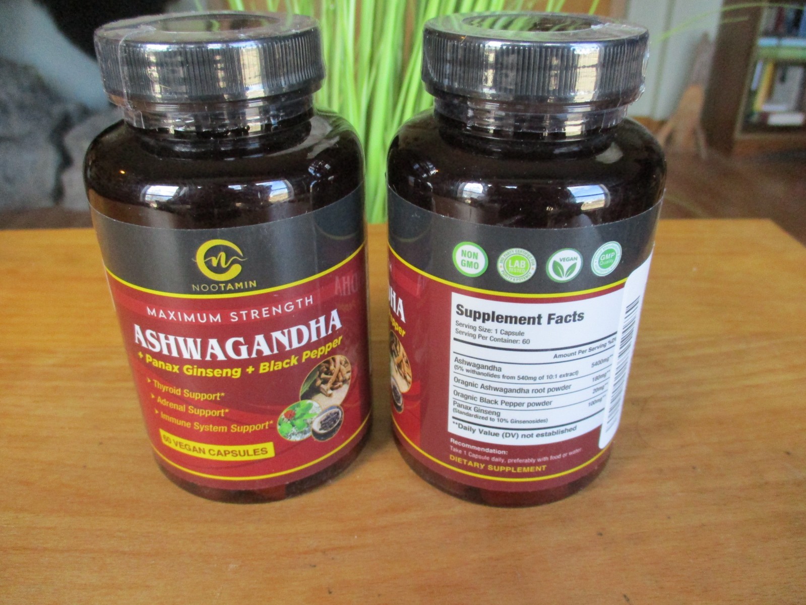 2X NOOTAMIN Ashwagandha Extract 120 Vegetarian Capsules Bundle
