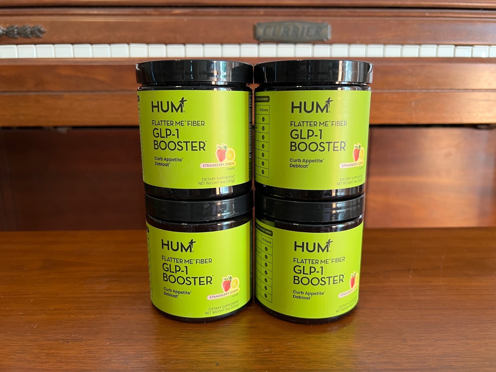 HUM Flatter Me Fiber Powder Strawberry Lemonade – 4 new unopened jars