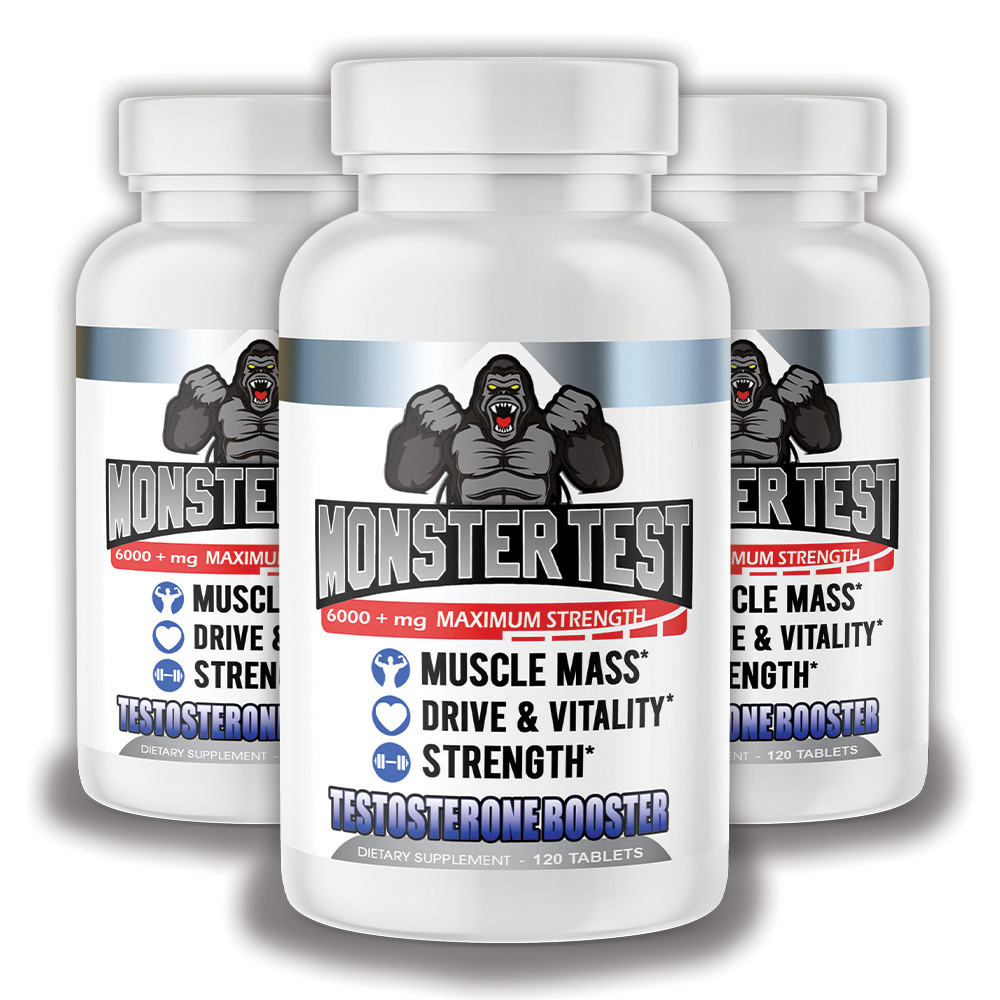 Angry Supplements MONSTER TEST Testosteron Booster Men’s Drive Pills, 120ct 3Pk