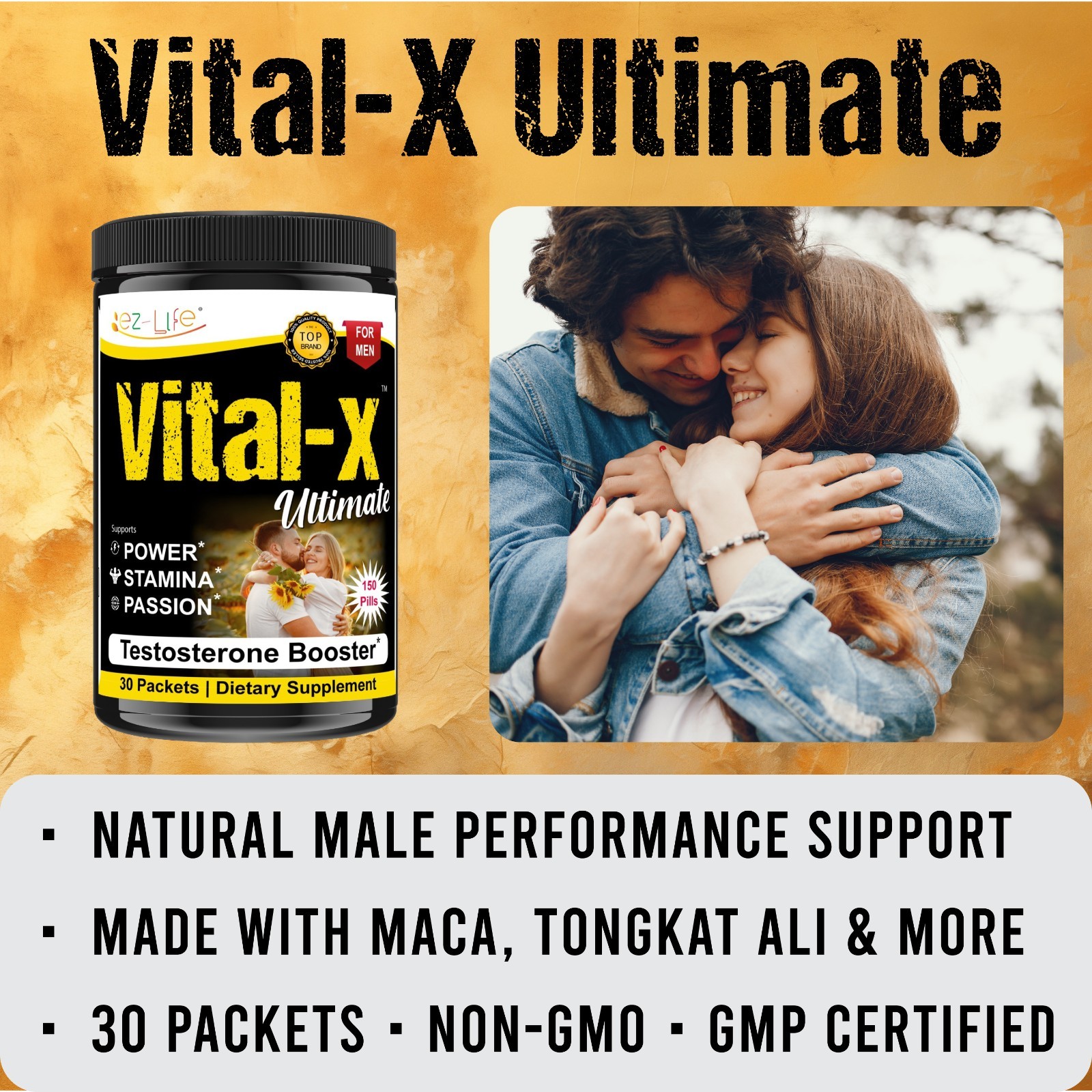 Male Enhancement Supplement, Natural Vitality & Performance Support, Stamina 30
