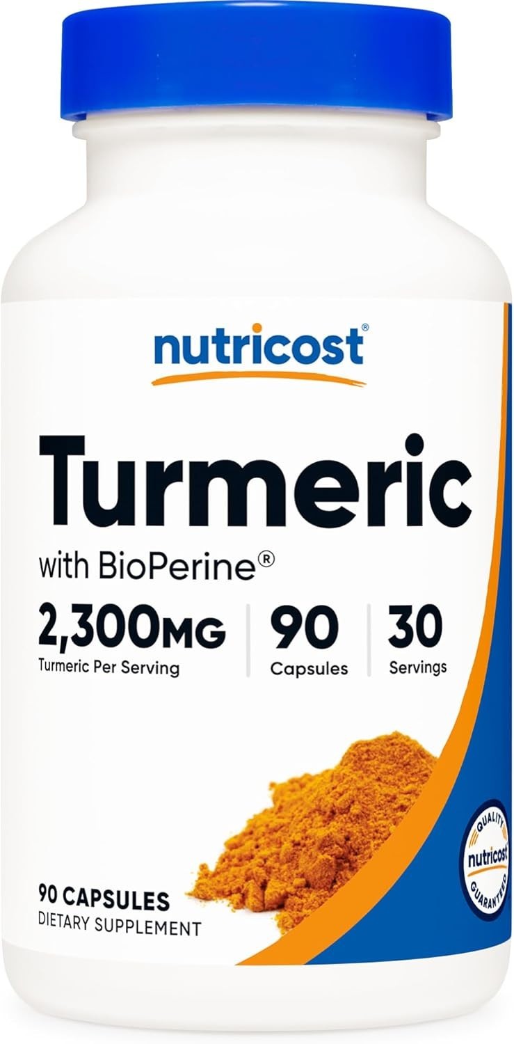 Nutricost Turmeric Curcumin with BioPerine 95% Curcuminoids 2300mg 120 Capsules