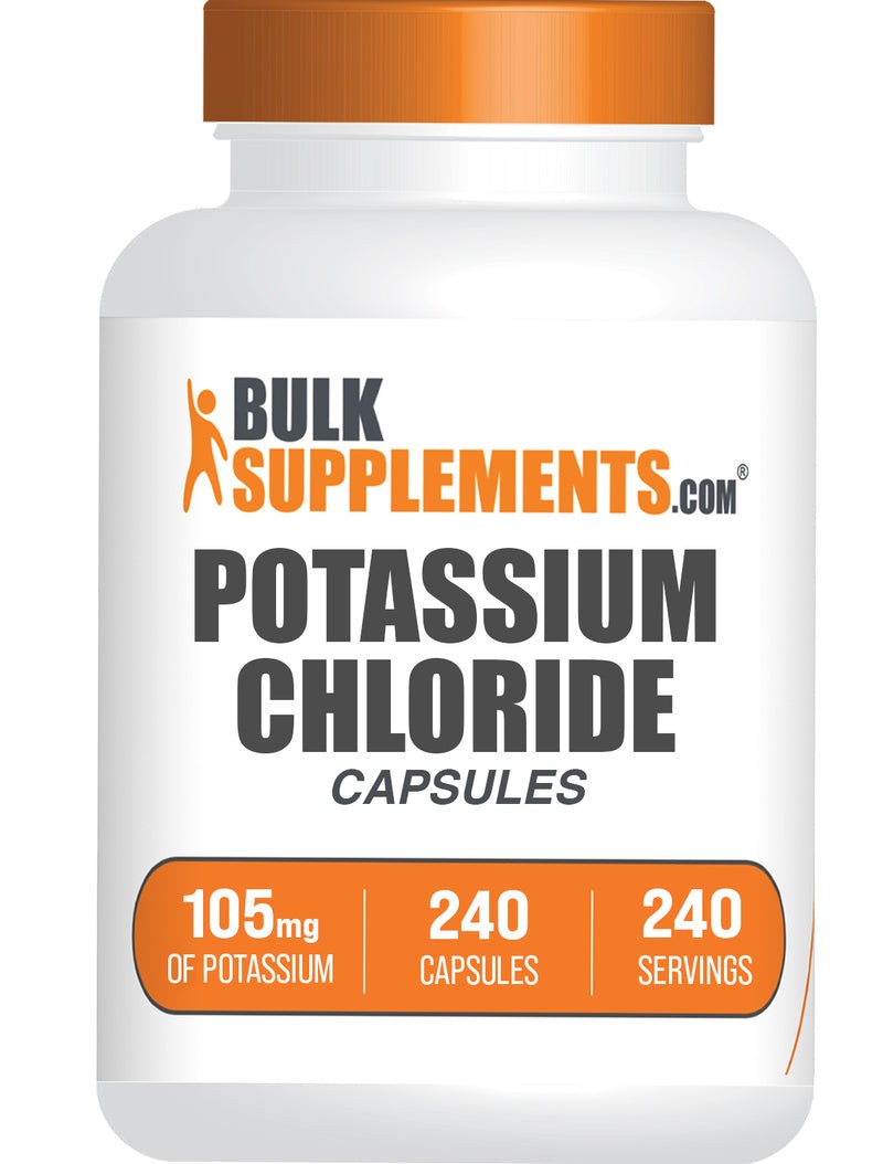 BulkSupplements Potassium Chloride Capsules – 105mg of Potassium per Serving