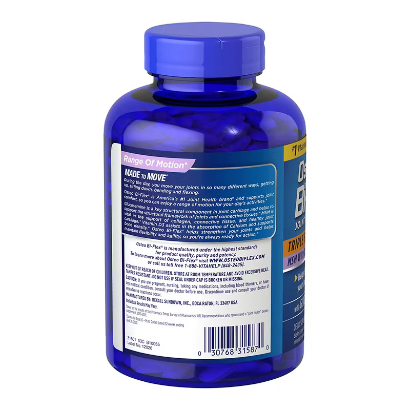 Osteo Bi Flex Glucosamine 1500 mg MSM D3 Tablets 200 Count EXP-8/27