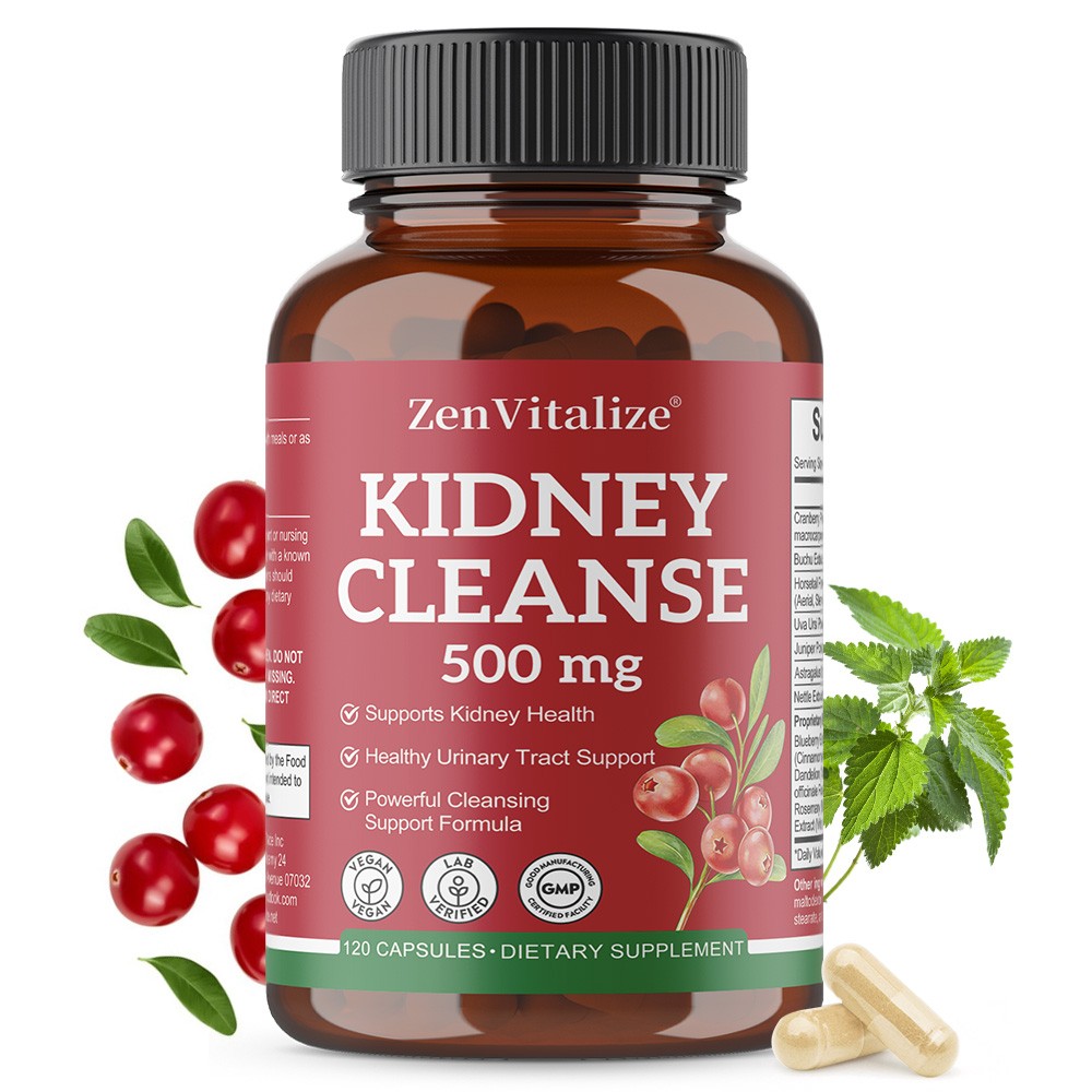 Herbal Kidney Cleanse Supplement,15-in-1 Plant Blend,Urinary Function,30~120Caps