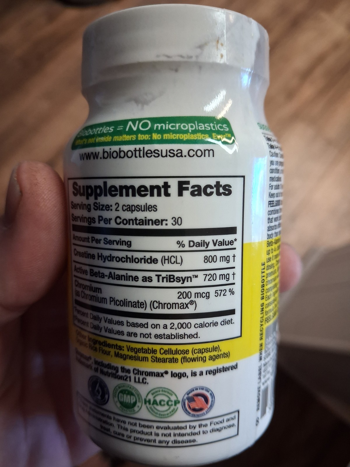 Creatine 60 Vegan Capsules Non-GMO Gluten Free SoY Free L@@K