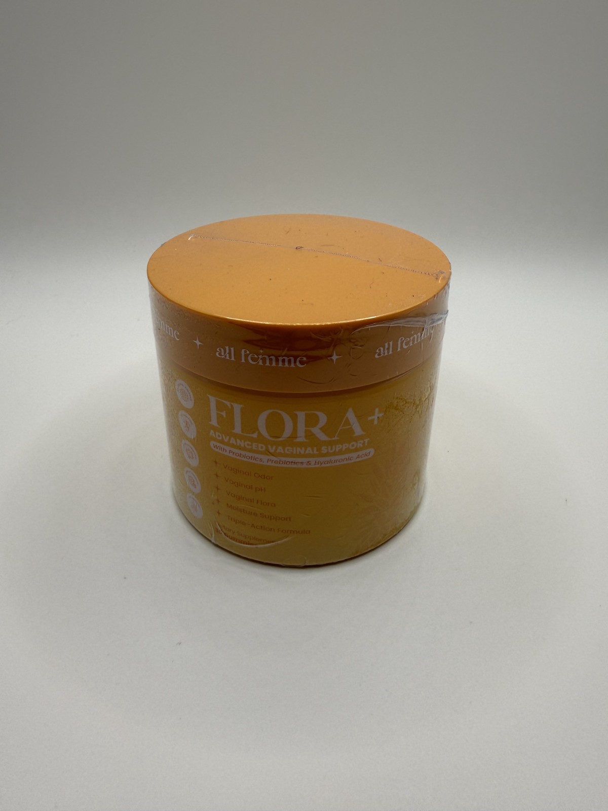 all femme FLORA+ Advanced Vaginal Support Probiotic Gummies Peach 30 Gluten-Free