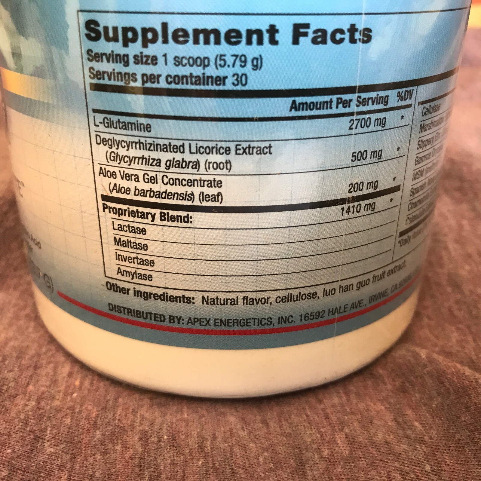 Repairvite K-60 by Apex Energetics – 173.7g New and Sealed! Best by 08/27