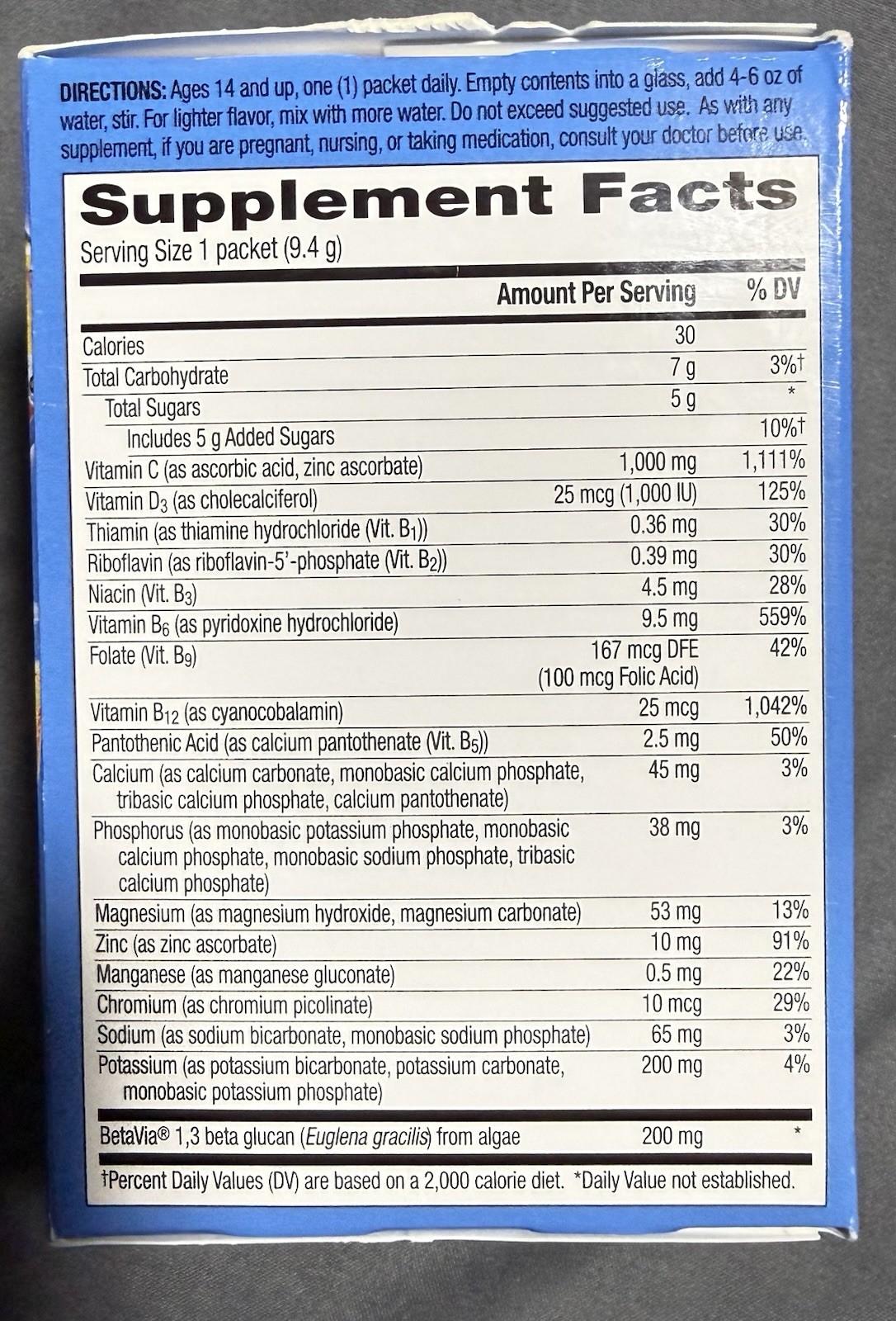 Emergen-C Immune+ Super Orange 10 Packets 1000mg Vitamin C Zinc Exp 02/2027