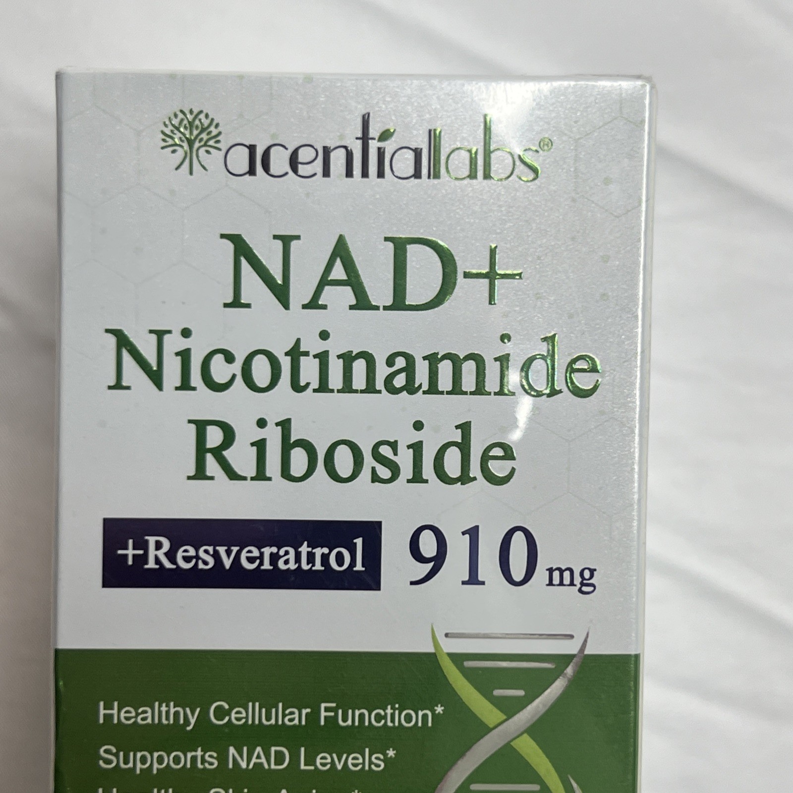 Acentiallabs NAD + Nicotinamide Riboside Resveratrol 910 mg 120 Caps EXP 10/2027