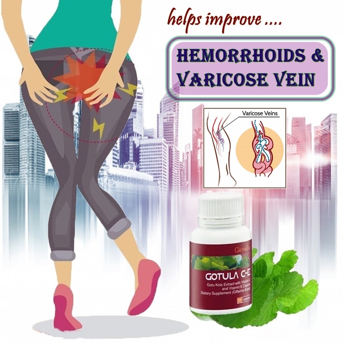 GOTULA CE_Cognitive Function_Varicose Veins_Ulcer_Hemorrhoids GIFFARINE 60Caps