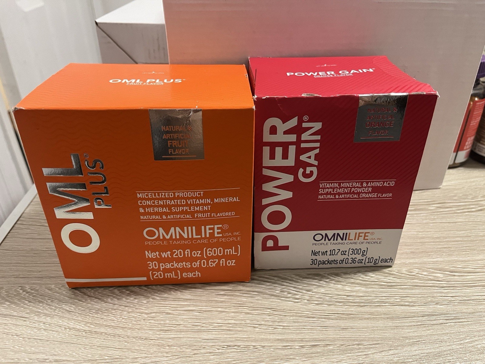 Omnilife OML Plus 20 fl oz 30 Packets + Power Gain Orange Powder 10.72unidades