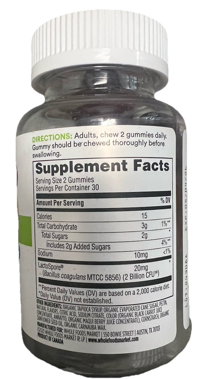 (4) Whl. Fds365 Probiotic Vegan Gummies 60 Count 2 bil cfu digestive health 5/26