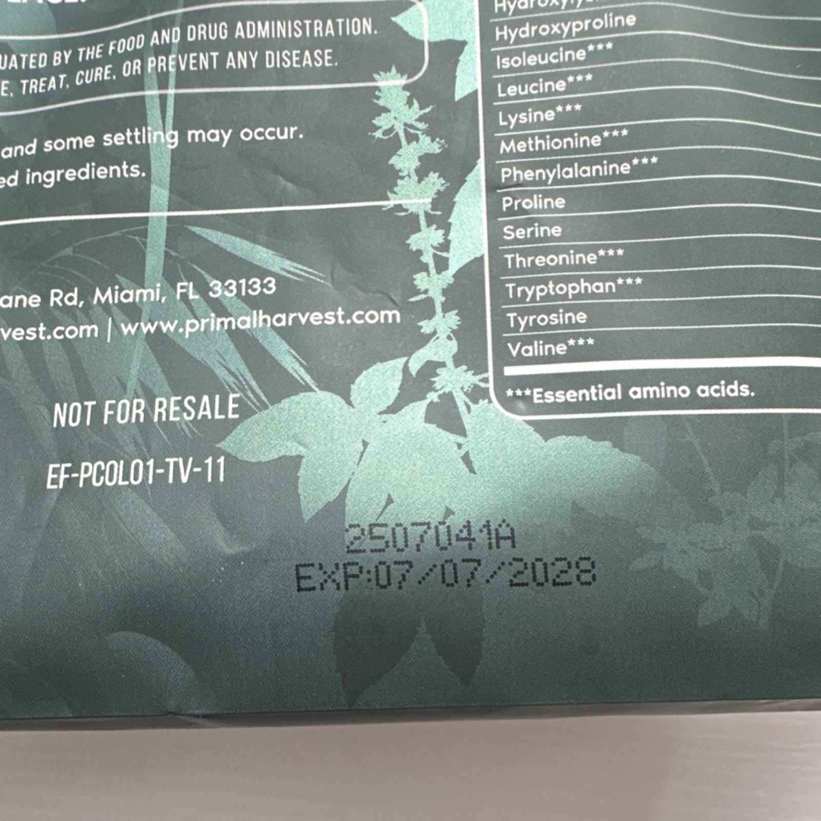 Primalharvest Collagen Powder Type I & III Unflavored 10.6oz Exp 07/2028