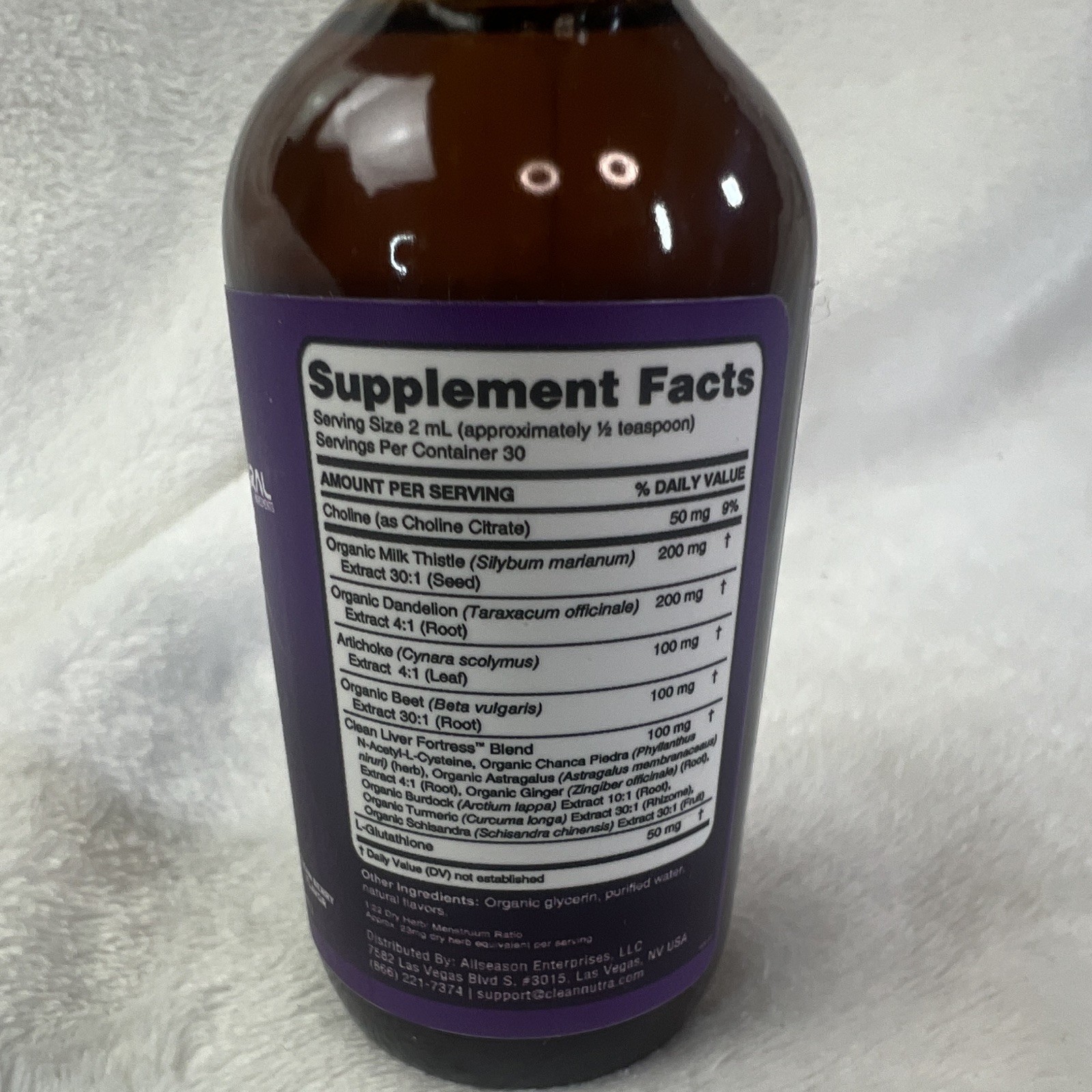 Clean Nutra Multimineral liquid drops milk thistle, nac+choline, dandelion 2oz