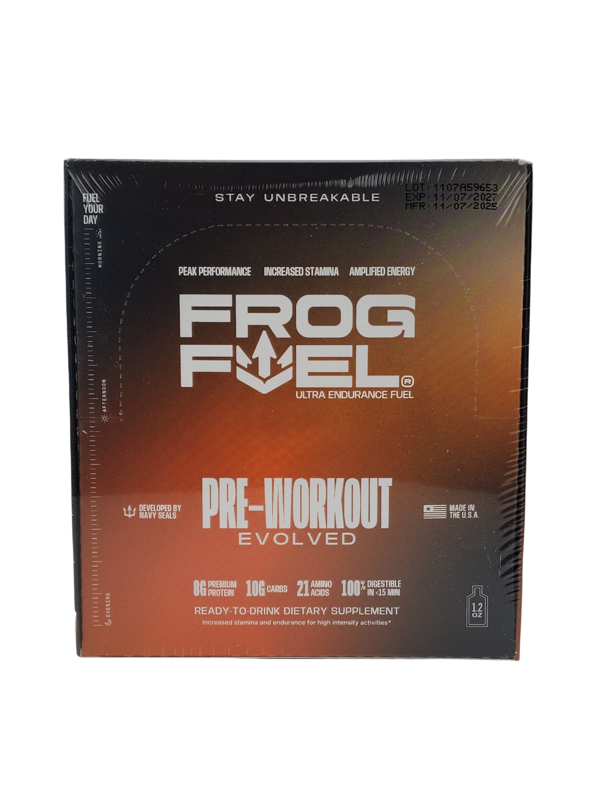 Frog Fuel Pre-Workout Evolved 24 Servings 1.2oz Ready-to-Drink NIB Exp 11/27