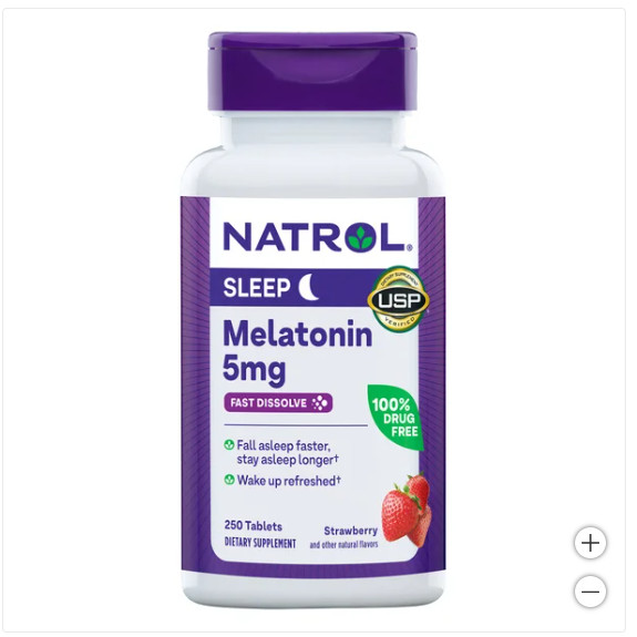 Natrol Melatonin 5 mg Fast Dissolve 250 Tablets Drug-Free Sleep Aid Strawberry