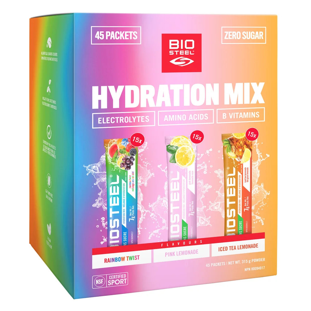 Biosteel Hydration Mix Electrolytes Rainbow Twist Lemonade Iced 45x 7g ea NEW