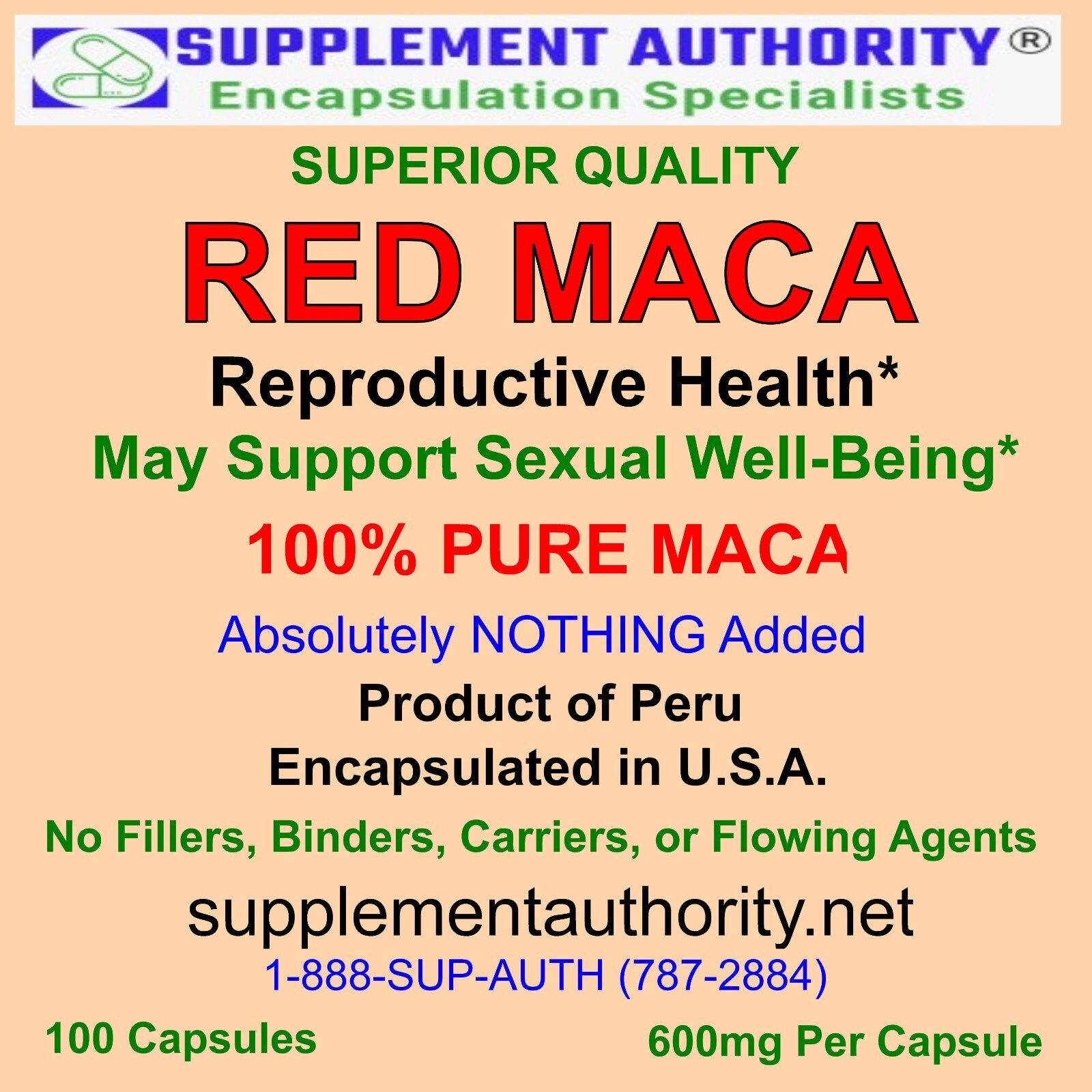 Maca Root Powder Red Organic ~ 100 Capsules ~ Fresh Exp 01/2026 – TOP SELLER! ~