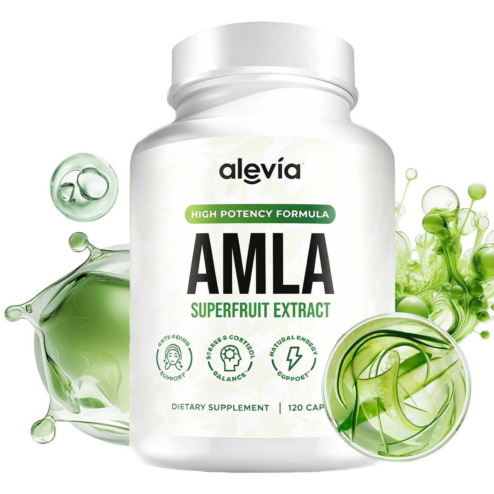 Alevia pure Amla Capsules – 1000mg Indian Gooseberry Supplement 120 ct *1-3