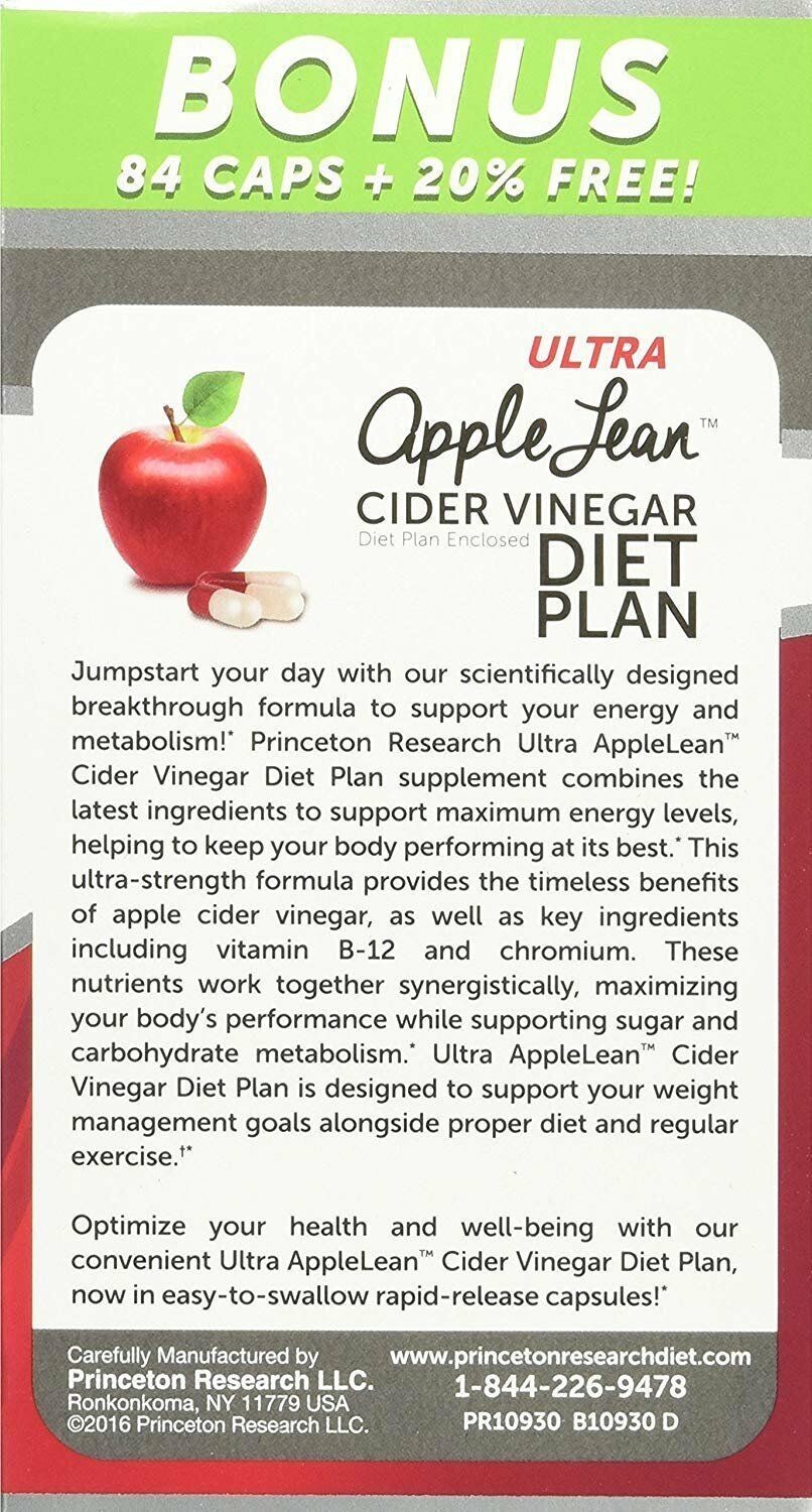 Ultra Apple Lean Cider Vinegar Diet Plan Rapid Release Capsules 101 Count 2 Pack