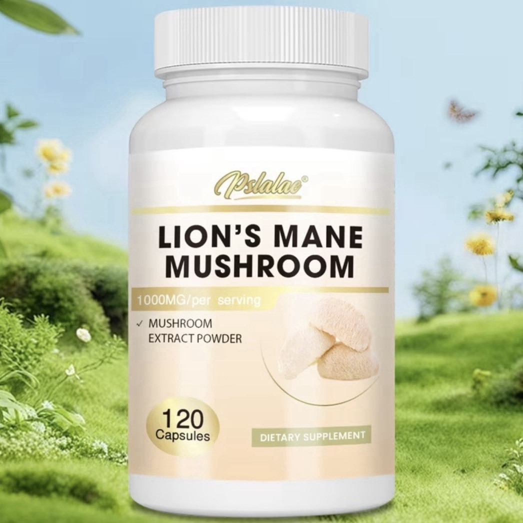 Pslalae Lion’s Mane Mushroom Extract 1000mg 120 Capsules Mood Digestion Support