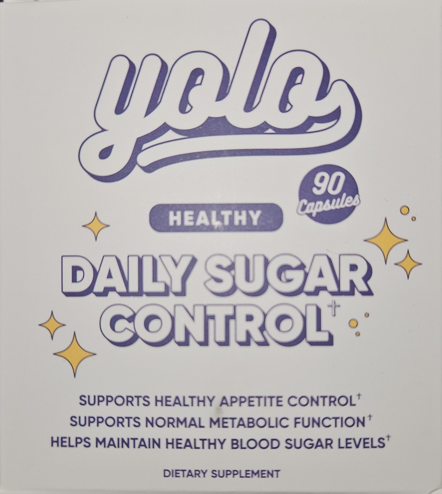 YOLO Healthy Daily Sugar Control Vegan Daily Capsules Blood Sugar Levels (90 CT)